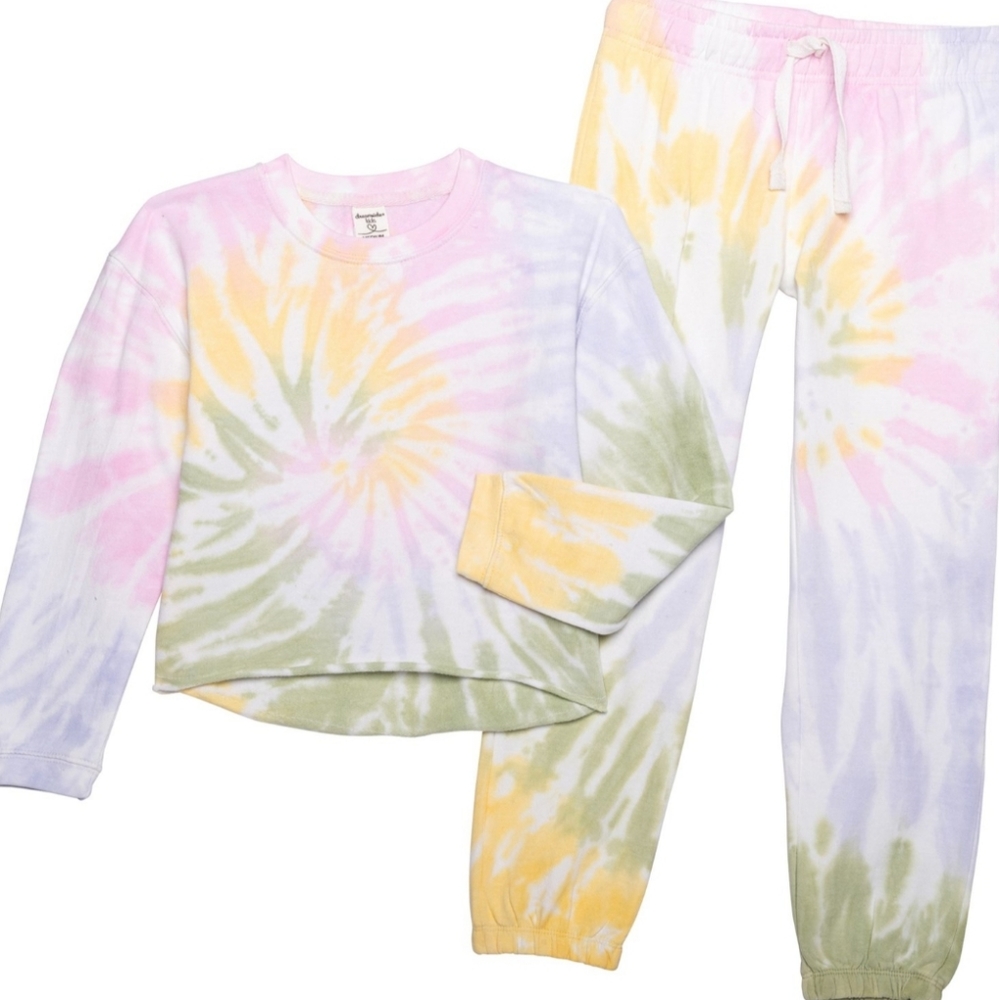 Tie-Dye Sweatshirt and Joggers Set (For Big Girls)